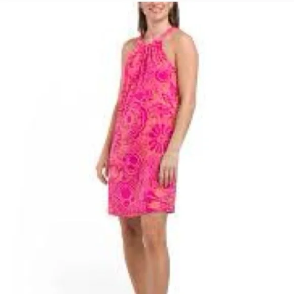 💕Trina Turk Vibrant Pink JUJU halter dress size small 💕 - Picture 4 of 9